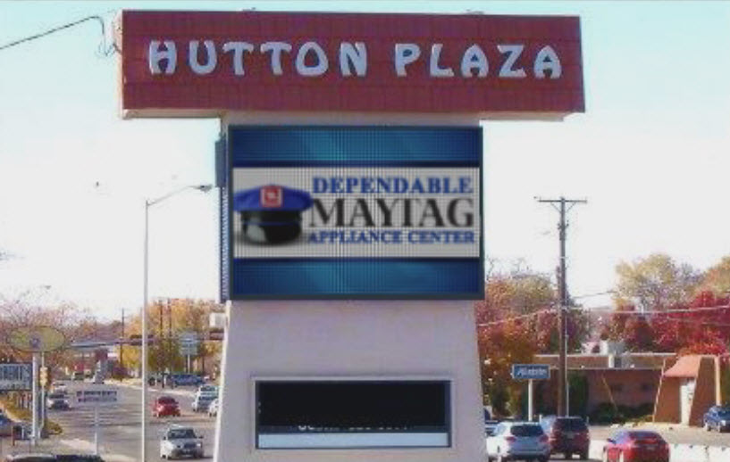 custom content by sign management providers maytag ad on digital sign